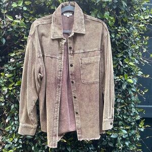 LA MIEL Brown Corduroy Button Down Shirt